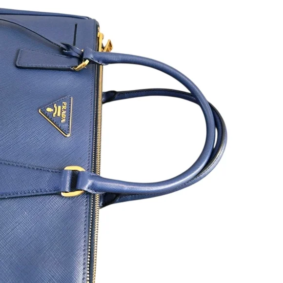 Authentic Prada Navy Blue Leather Tote Bag - Picture 11 of 13